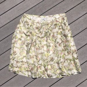 Vintage Pendleton sheer silk floral midi skirt PLUS